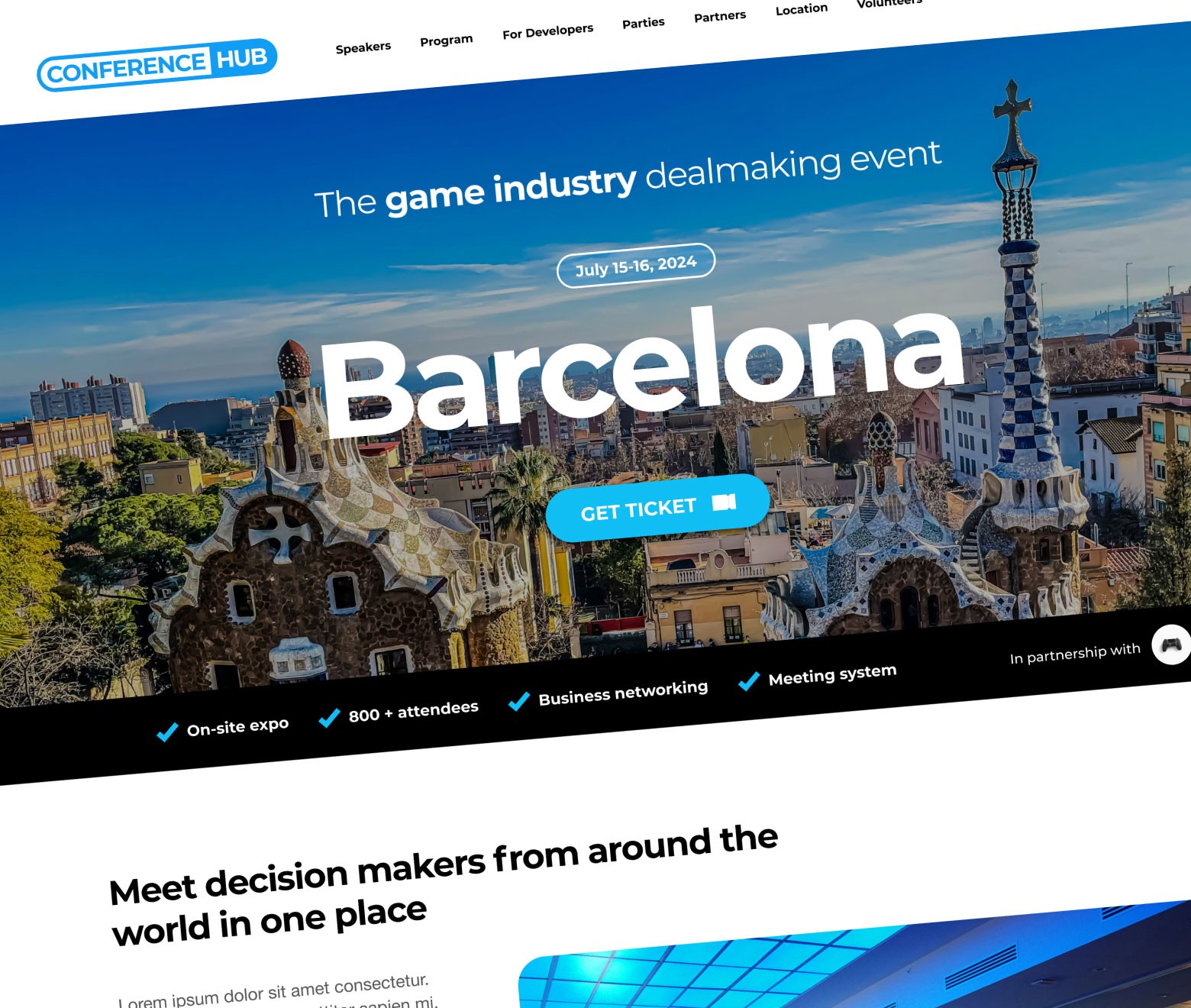 Дизайн лендинга игровой конференции